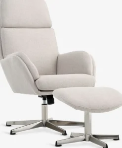 TANKEDALSillón reclinable TANKEDAL con reposapiés tela beis/cromo
