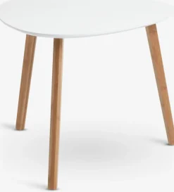 TAPSMesa auxiliar TAPS 55x55 blanco/bambú