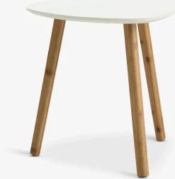 TAPSMesa auxiliar TAPS 40x40 blanco/bambú