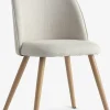 THORUPSilla de comedor THORUP tela beis/color roble natural
