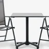TIPMOSE + MELLBYMesa TIPMOSE L70 gris + 2 sillas MELLBY negro