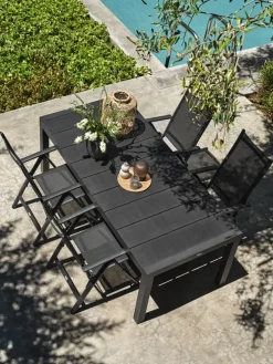 TYDALMesa de jardín TYDAL A95xL208/272 negro