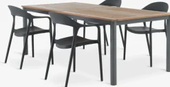 ULBJERG + NANNESTADMesa ULBJERG L214/297 madera dura + 4 sillas NANNESTAD