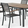 ULBJERG + SIRDALMesa ULBJERG L214/297 madera dura + 4 sillas SIRDAL gris
