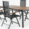 ULBJERG + SIRDALMesa ULBJERG L214/297 madera dura + 4 sillas SIRDAL gris