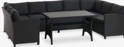 ULLEHUSEConjunto muebles jardín ULLEHUSE 9 plazas almacenaje negro