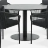 VAMDRUP + GILJAMesa VAMDRUP Ø120 + 4 sillas GILJA gris