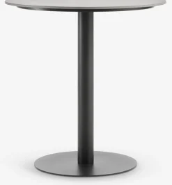 VAMDRUP + GLOMFJORDMesa VAMDRUP Ø70 gris + 2 sillas GLOMFJORD negro