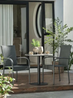 VAMDRUP + GUDHJEMMesa VAMDRUP Ø70 + 2 sillas GUDHJEM gris