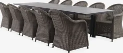 VATTRUP + GAMMELBYMesa VATTRUP L206/321 negro + 4 sillas GAMMELBY gris