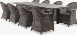 VATTRUP + GAMMELBYMesa VATTRUP L172/276 negro + 4 sillas GAMMELBY gris