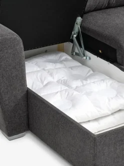 VEJLBYSofá cama con chaise longue VEJLBY tela gris oscuro