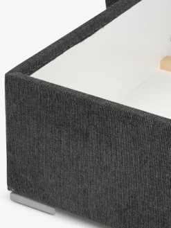 VEJLBYSofá cama con chaise longue VEJLBY tela gris oscuro