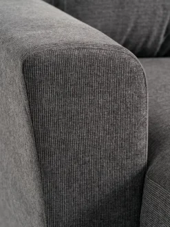 VEJLBYSofá cama con chaise longue VEJLBY tela gris oscuro