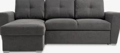 VEJLBYSofá cama con chaise longue VEJLBY tela gris oscuro