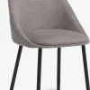 VELLEVSilla de comedor VELLEV tela arena/negro