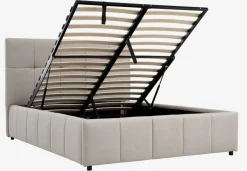 VEMMELEVEstructura de cama VEMMELEV con almacenaje 135x190 tela beis