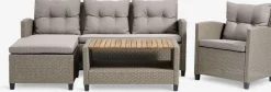 VENConjunto muebles jardín VEN 4 plazas chaise longue natural