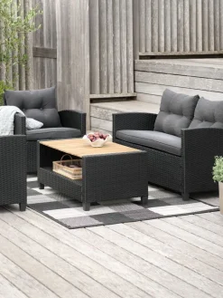 VENConjunto muebles jardín VEN 4 plazas negro