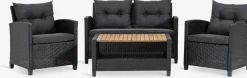 VENConjunto muebles jardín VEN 4 plazas negro