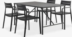 VIERLI + INGSTRUPMesa VIERLI L149 + 4 sillas INGSTRUP negro