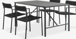 VIERLI + TRILLEVALLENMesa VIERLI L149 + 4 sillas TRILLEVALLEN negro