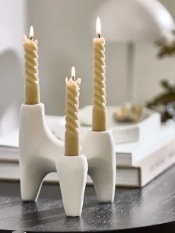 VIGNIRCandelabro VIGNIR A13xL16xA15cm blanco crudo