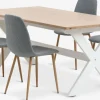 VISLINGE + JONSTRUPMesa VISLINGE L190 natural + 4 sillas JONSTRUP azul claro