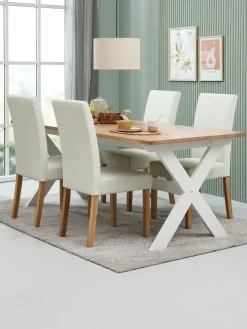 VISLINGE + TUREBYMesa VISLINGE L190 natural + 4 sillas TUREBY beis