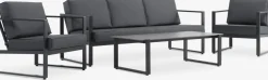 VONGEConjunto muebles jardín VONGE 5 plazas negro