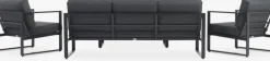 VONGEConjunto muebles jardín VONGE 5 plazas negro